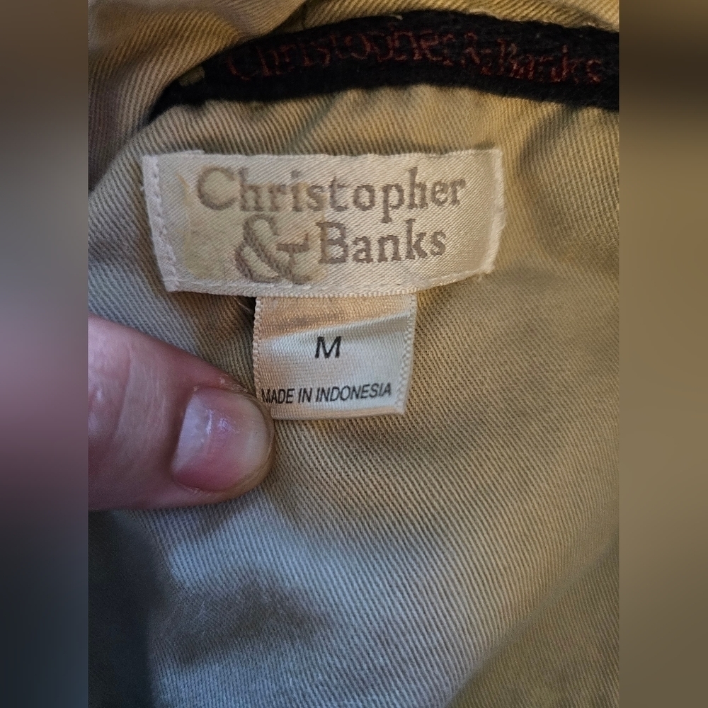 vintage tan Christopher & Banks women’s Size Medium heavy weighted long sleeve - Picture 4 of 6